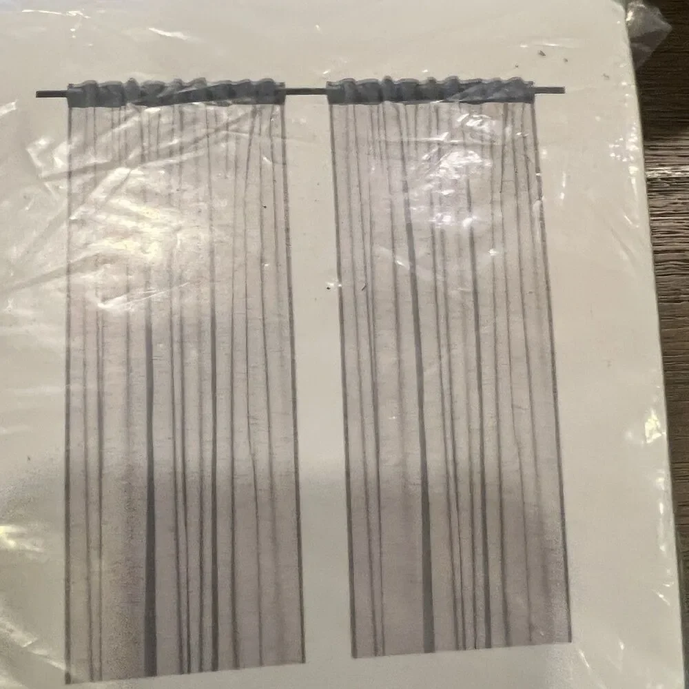 New Ikea Gjertrud Pair Curtain 2 Panels NEW 57 x 98 Semi Sheer blue green teal